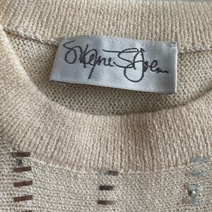 St John- Ivory Sweater with Silver Sequin